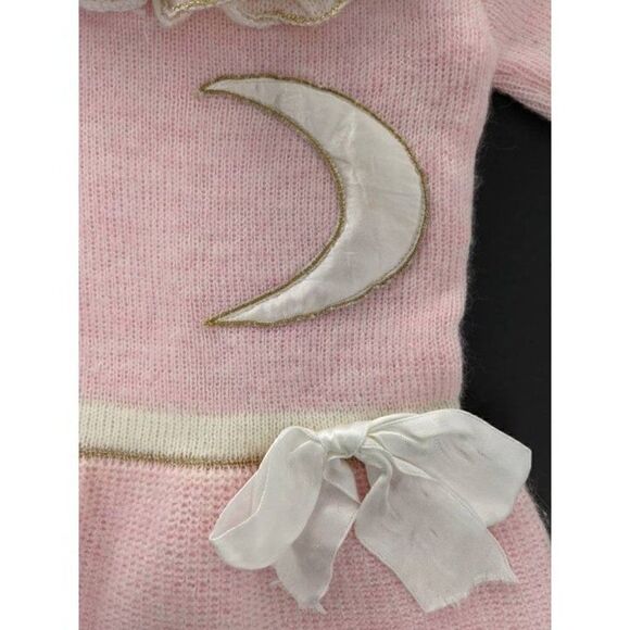 Vintage Knit baby dress, Girls Pink knit dress,  T-2 Clayeux France - Picture 3 of 7